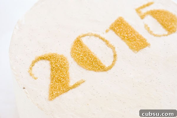 New Years Eve Sprinkle Cake - free template UPDATED for 2019! | by Carrie Sellman for TheCakeBlog.com