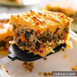 Beef and Pumpkin Shepherd's Pie on spoon