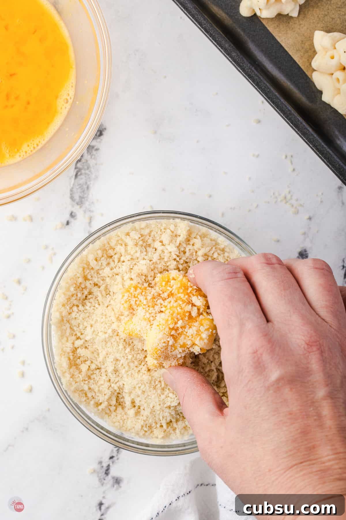 ball in bowl of panko