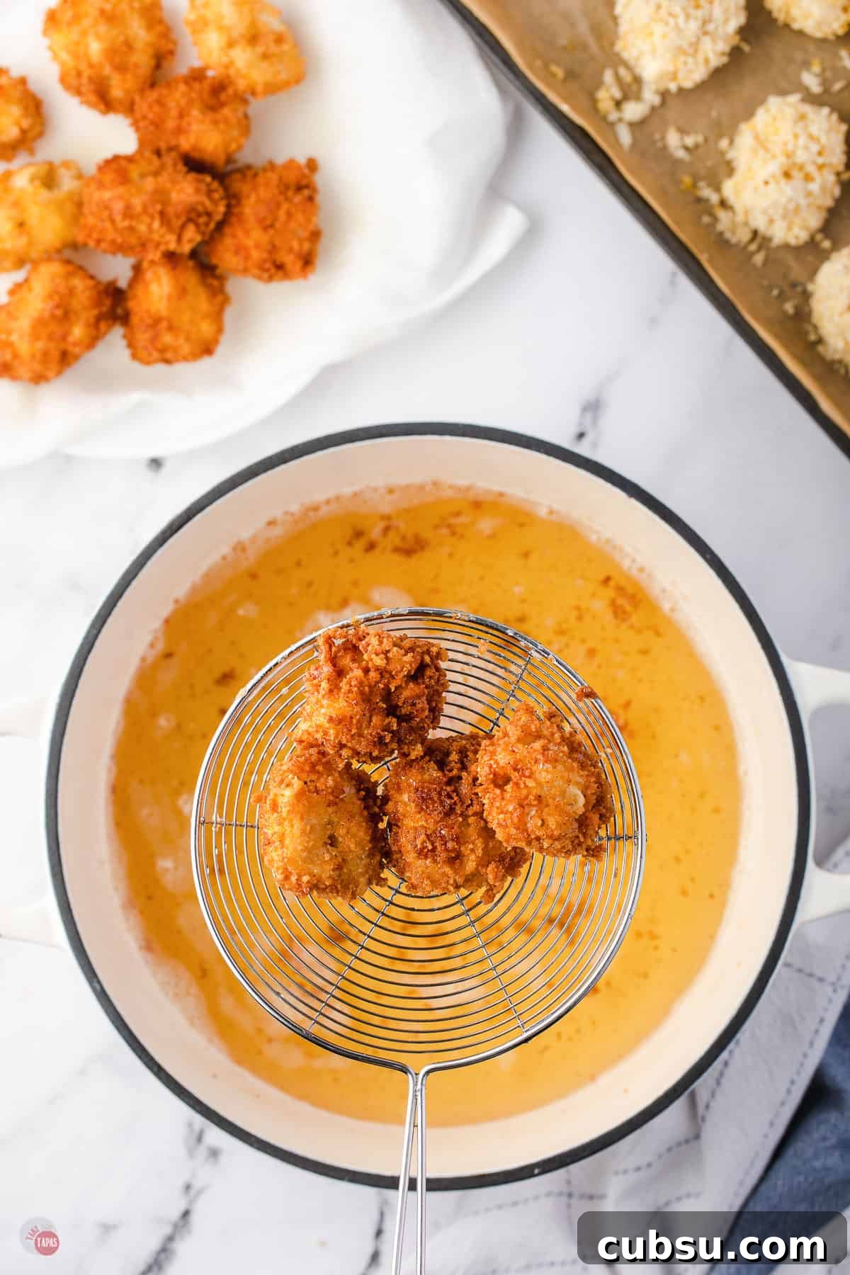 balls fried in a basket