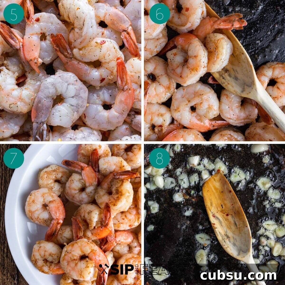 Lemon Garlic Shrimp Pasta Recipe — Zesty Weeknight Dinner 5 Recipe process shot collage group number two.