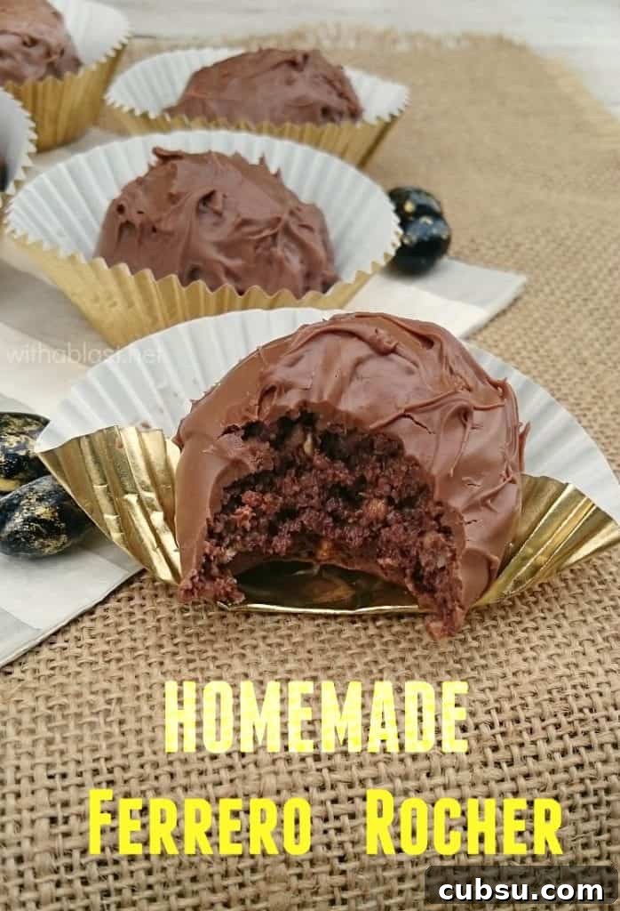 Homemade Ferrero Rocher ~ Make these worldwide popular Ferrero Rocher treats at home using only FOUR ingredients - quick and easy ! Homemade Ferrero Rocher ~ Make these worldwide popular Ferrero Rocher treats at home using only FOUR ingredients - quick and easy !