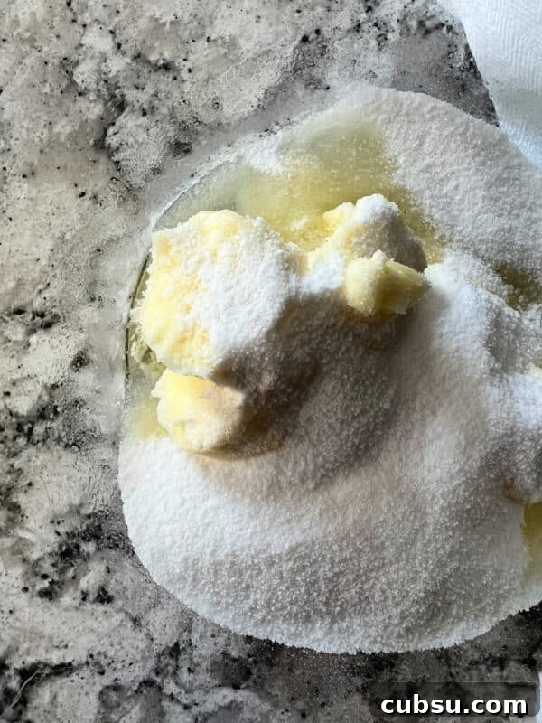 Mixing butter and sugar