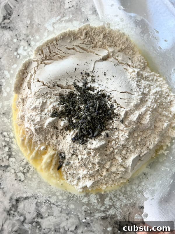 Adding flour