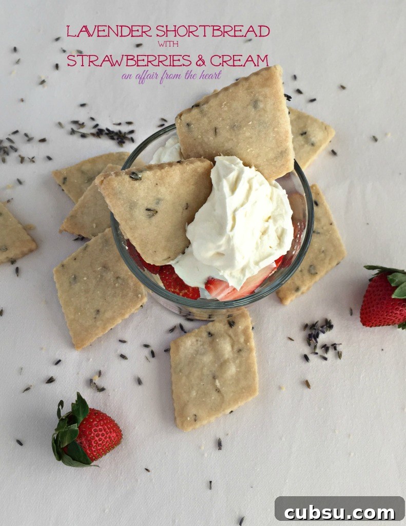 Lavender Shortbread with Strawberries & Cream