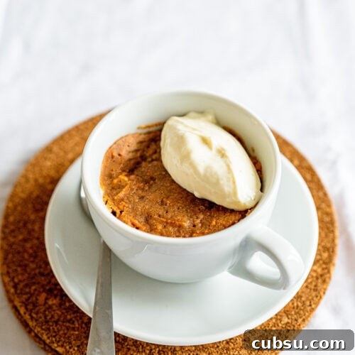Quick Microwave Carrot Mug Cake — Moist Single-Serve Recipe 6 Healthy Carrot Cake in the microwave.