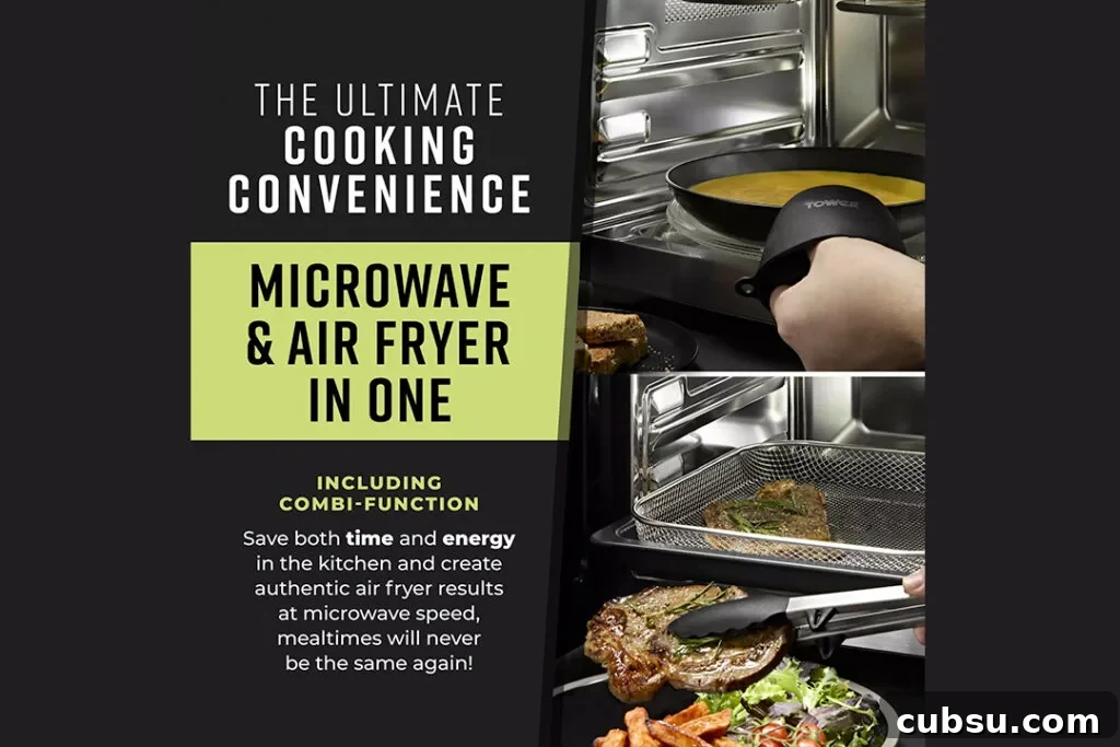 Tower Air Fryer Microwave Review: Honest Performance and Tips 7 Text annotated image of the inside of am air fryer microwave