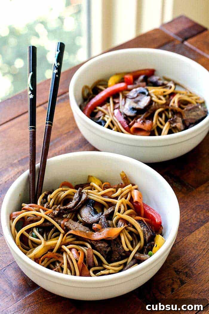 Beef and Veggie Noodle Bowls