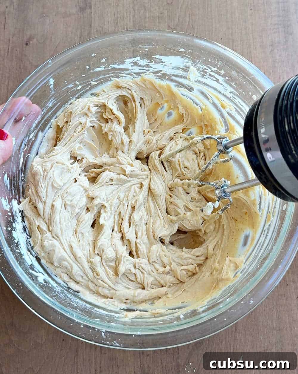 Creamy Tiramisu Dip Recipe for Coffee Lovers 7 mixing in espresso powder and sugar.