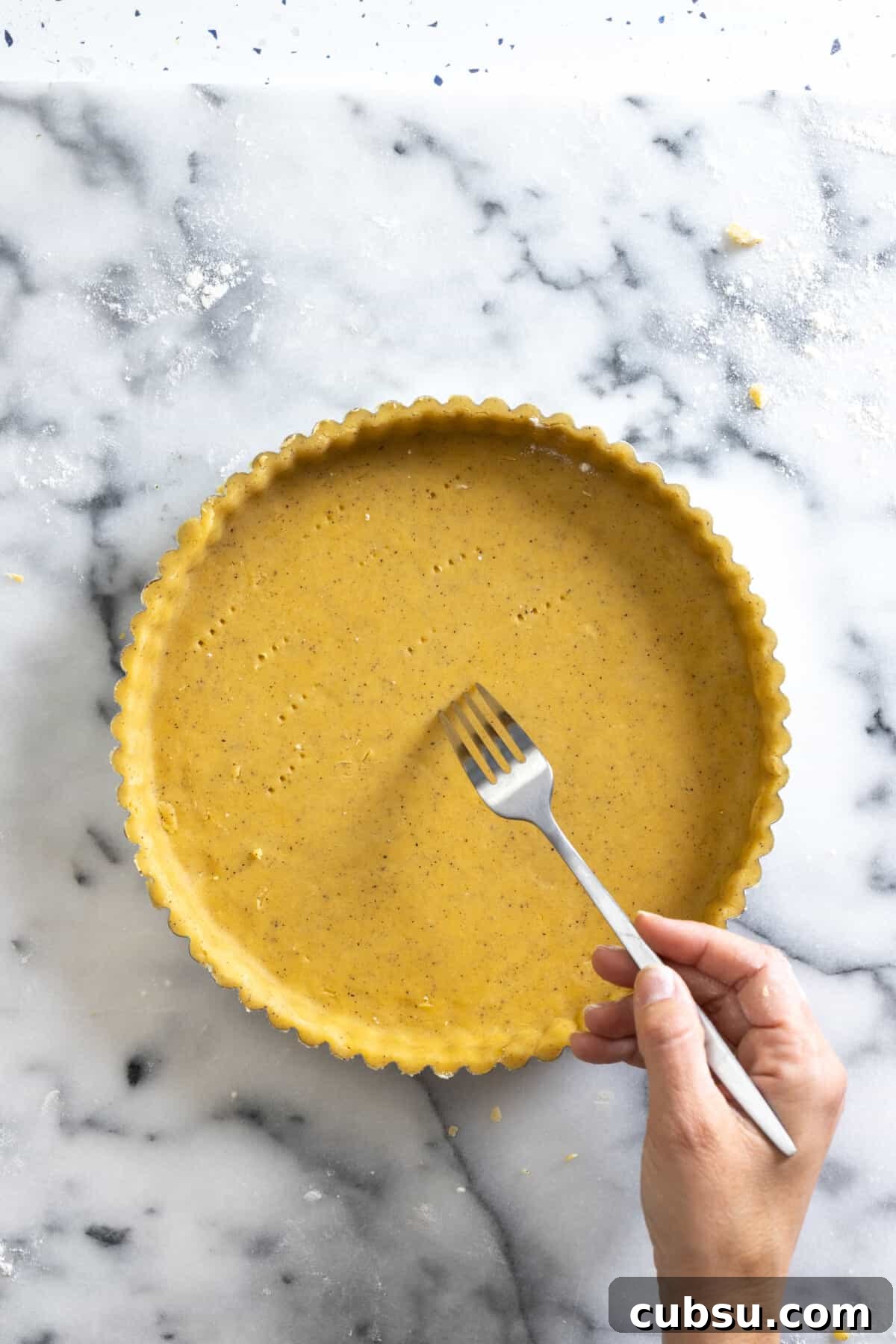 dock tart shell with fork