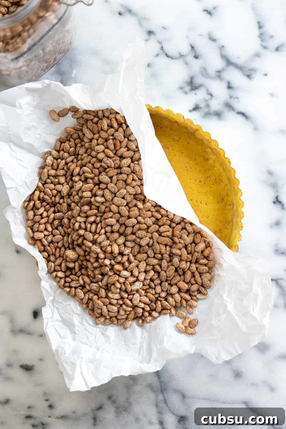 Savory Tart Shell with blind baking beans