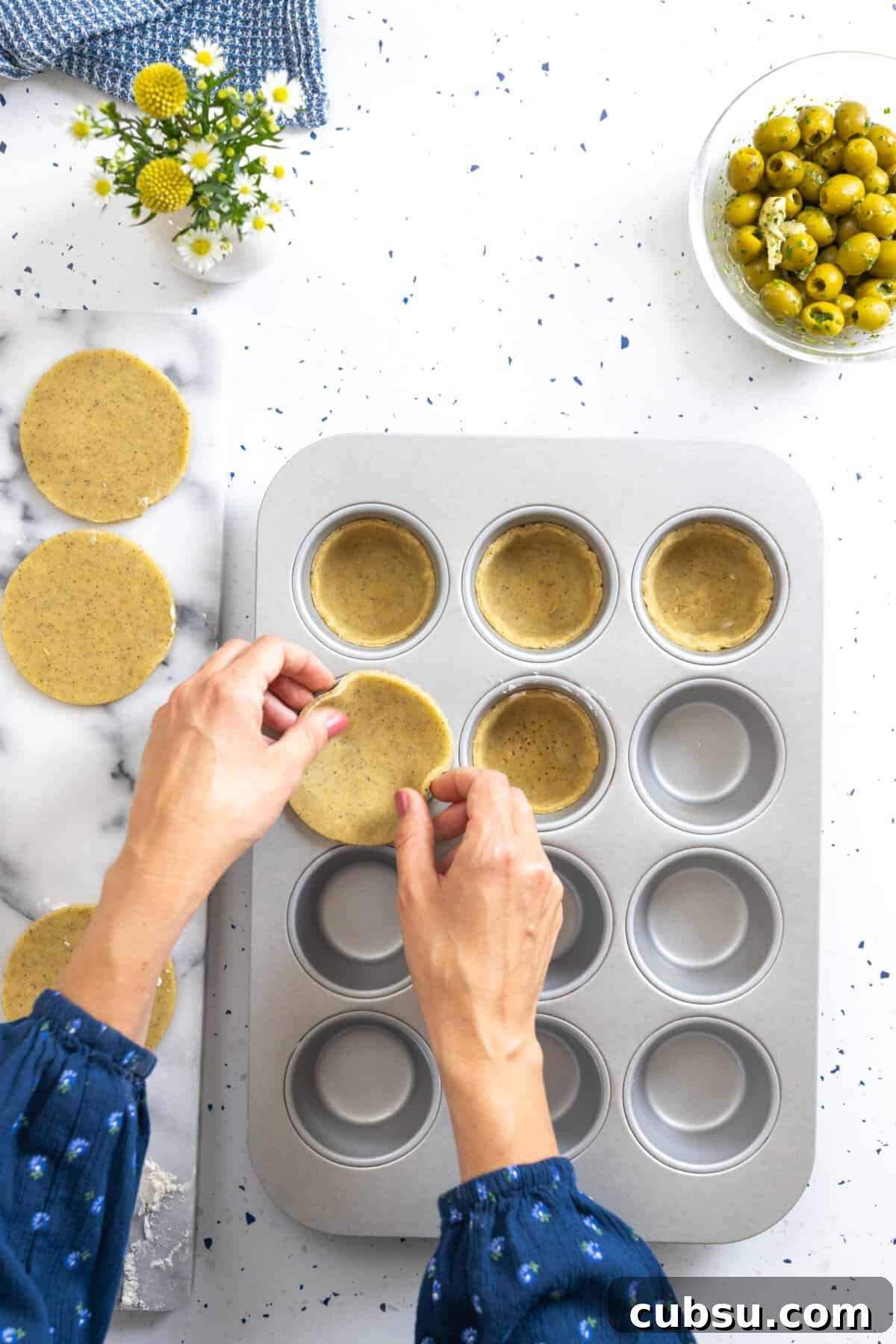 Blind baking savory tartlet shells