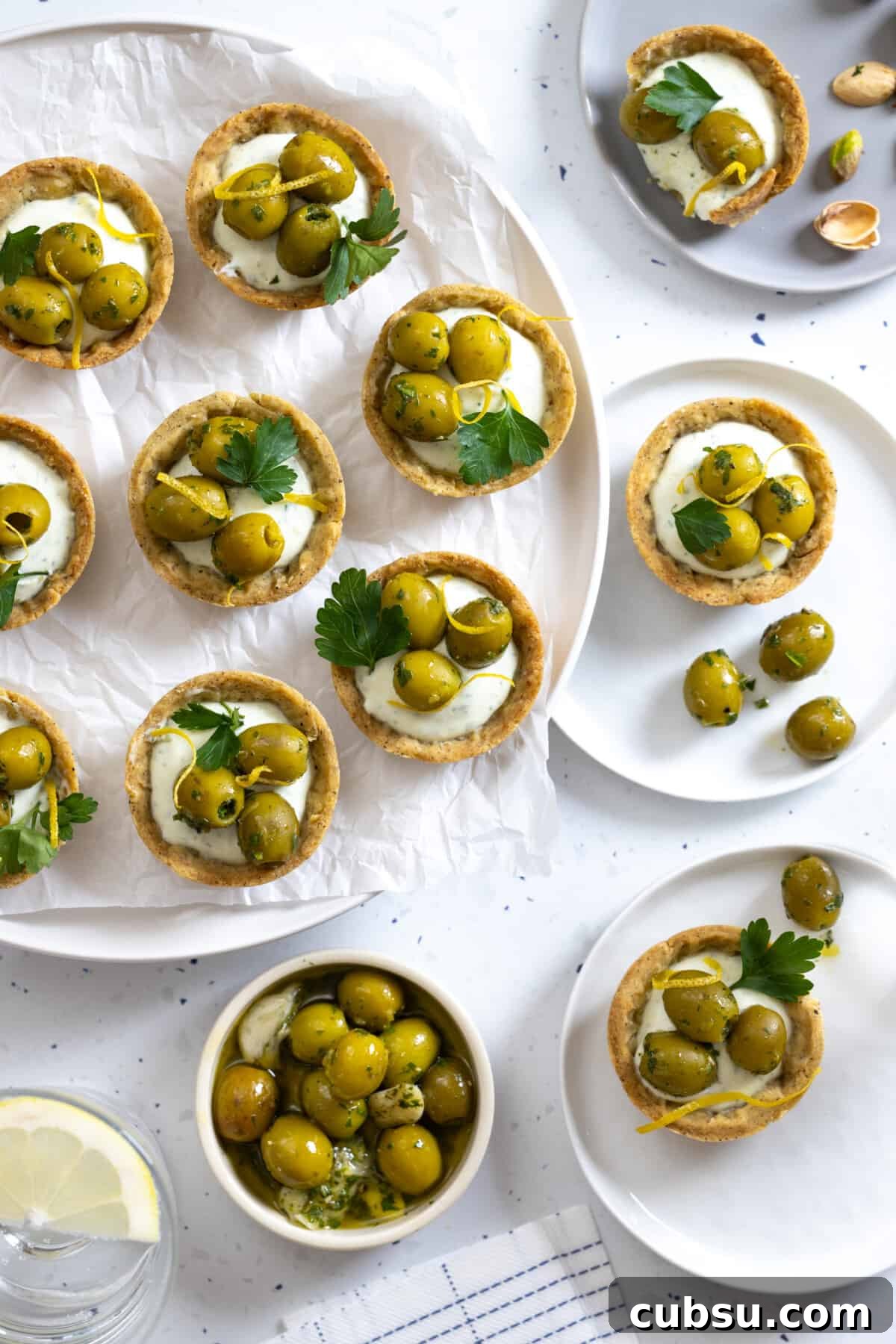 Herby Olive Goat Cheese Tartlets