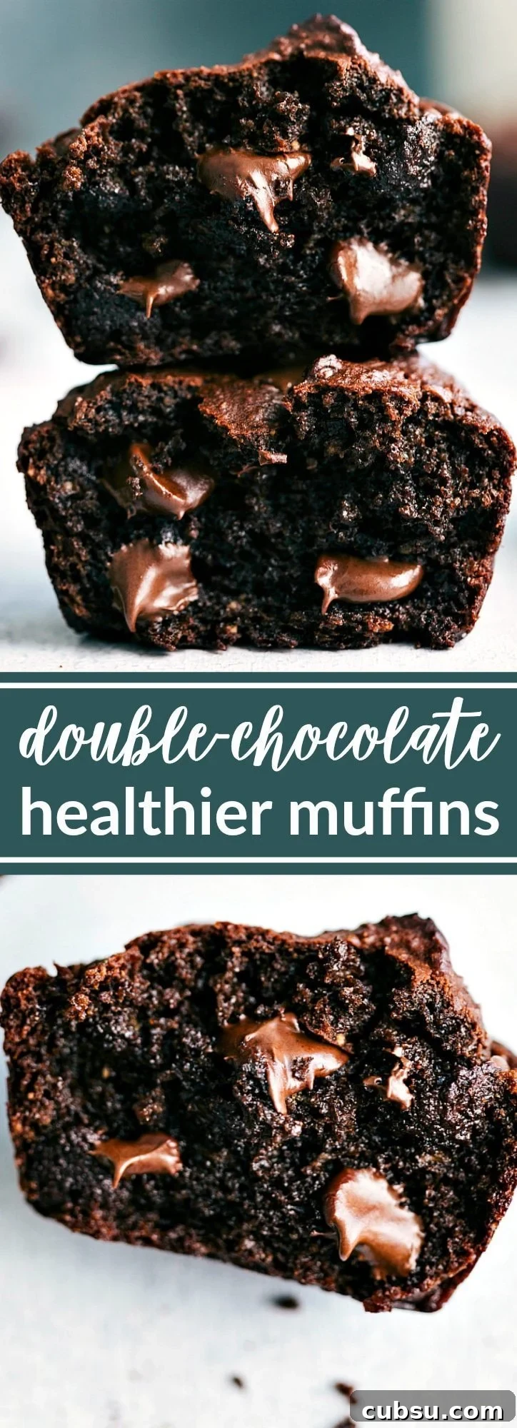 Chocolate Peanut Butter Muffins Recipe — Moist & Decadent 2 Skinny Chocolate Peanut Butter Muffins! SUPER healthy -- no flour, butter, or oil, and low sugar in these delicious treats! chelseasmessyapron.com