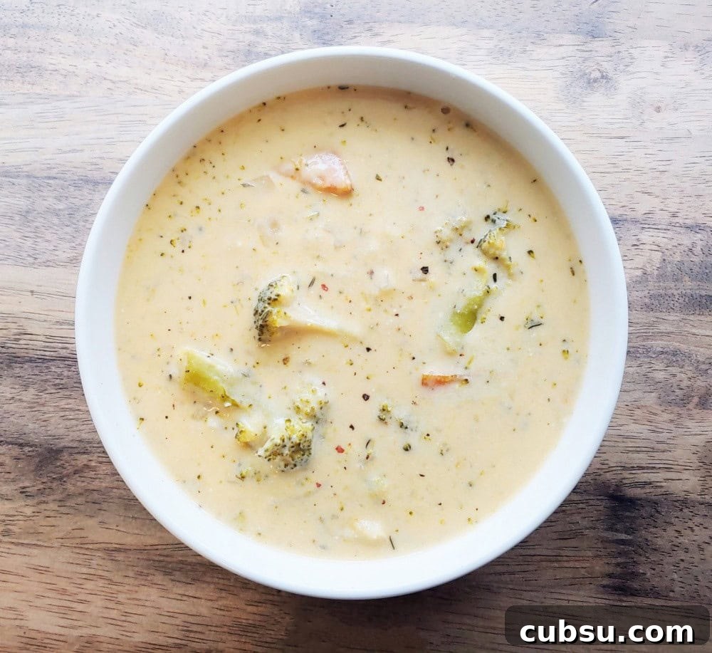 Cheesy Broccoli Potato Soup.