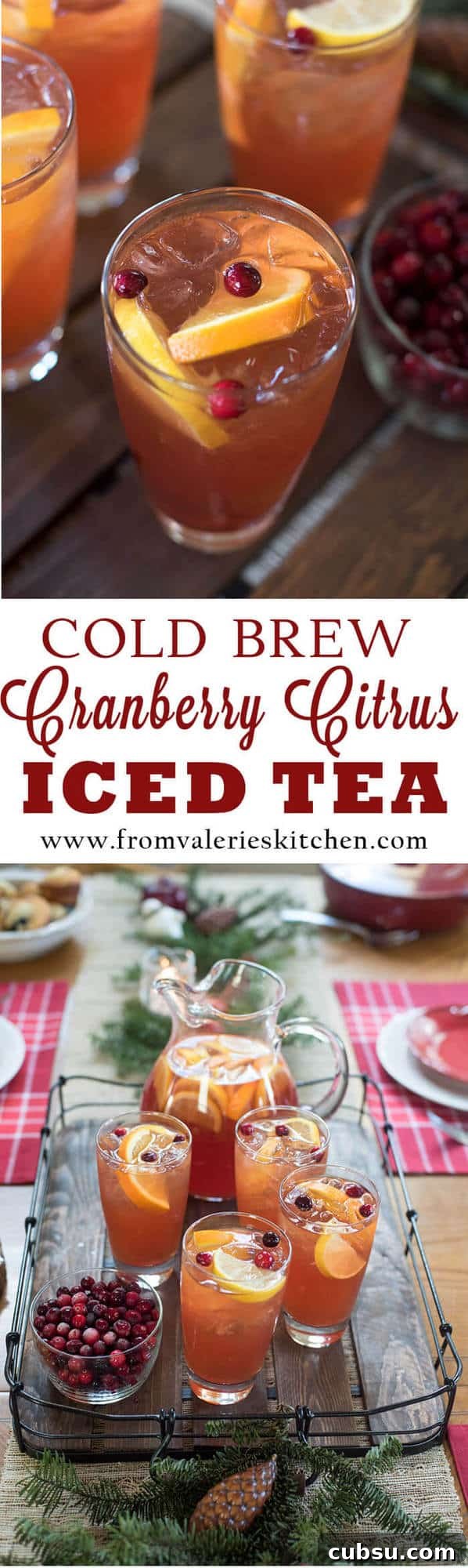 A fast, easy cold brew method creates this vibrant winter-inspired beverage. Brighten up your next winter meal with Cold Brew Cranberry Citrus Iced Tea.