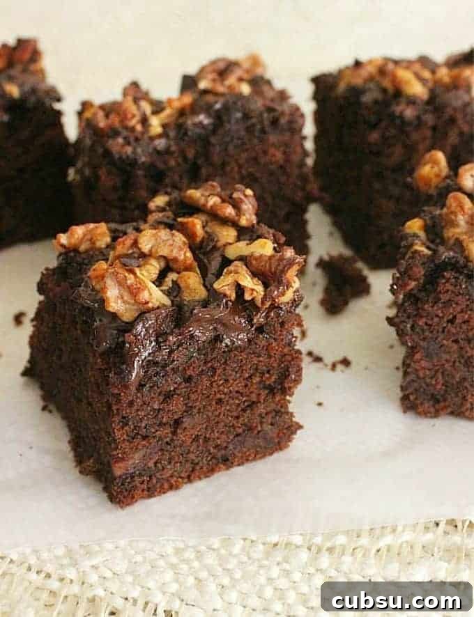 Decadent Chocolate and Date Cake Recipe for Moist Loaves 18 Several chocolate chip date cake squares on white paper and textured surface.