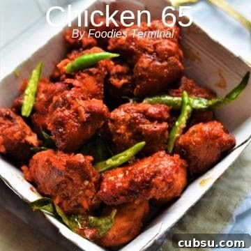 spicy chicken 65 in a paper box