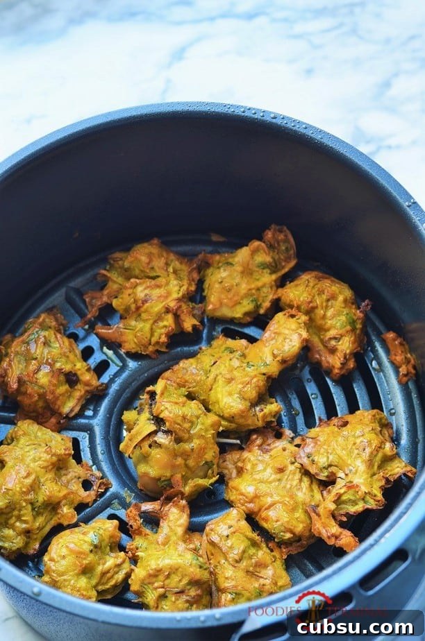 Chicken pakora in air fryer basket