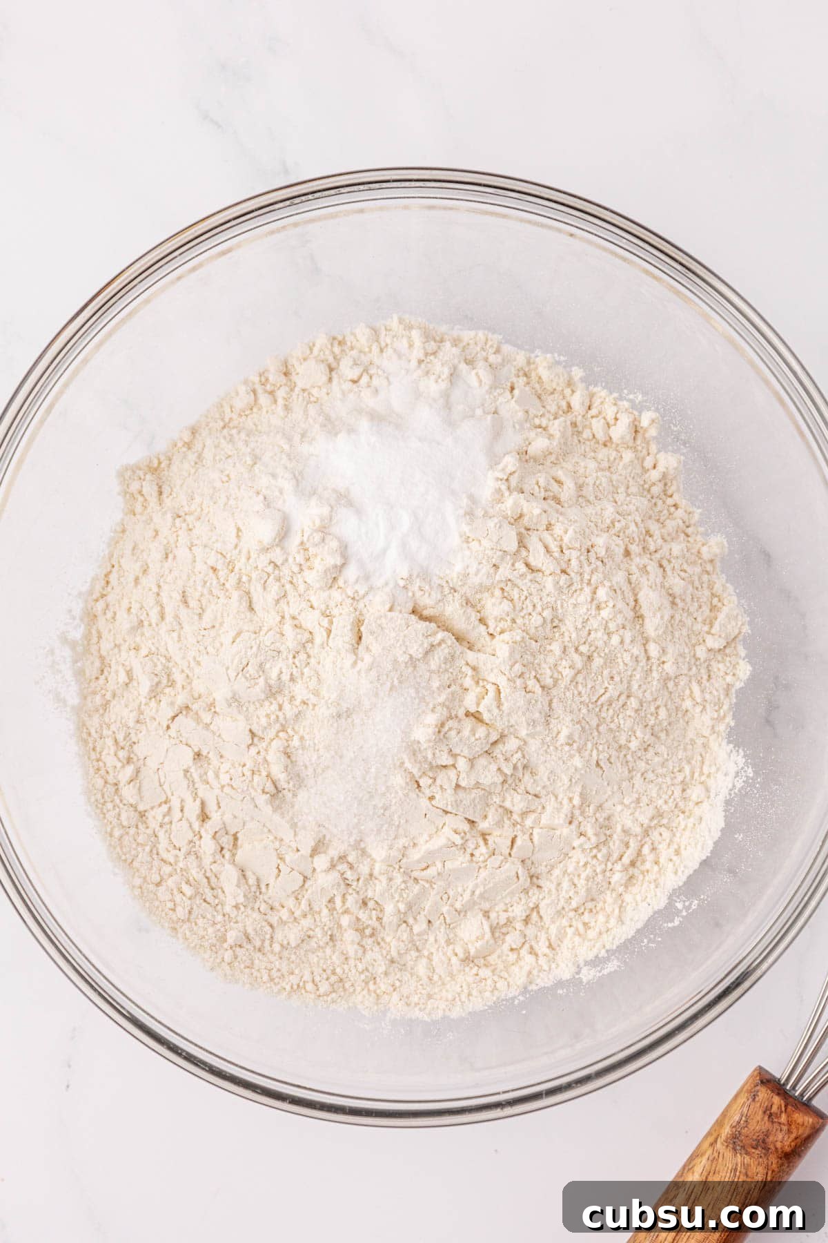 Moist Greek Yogurt Banana Bread Recipe for Tender Loaves 5 dry ingredients in a mixing bowl
