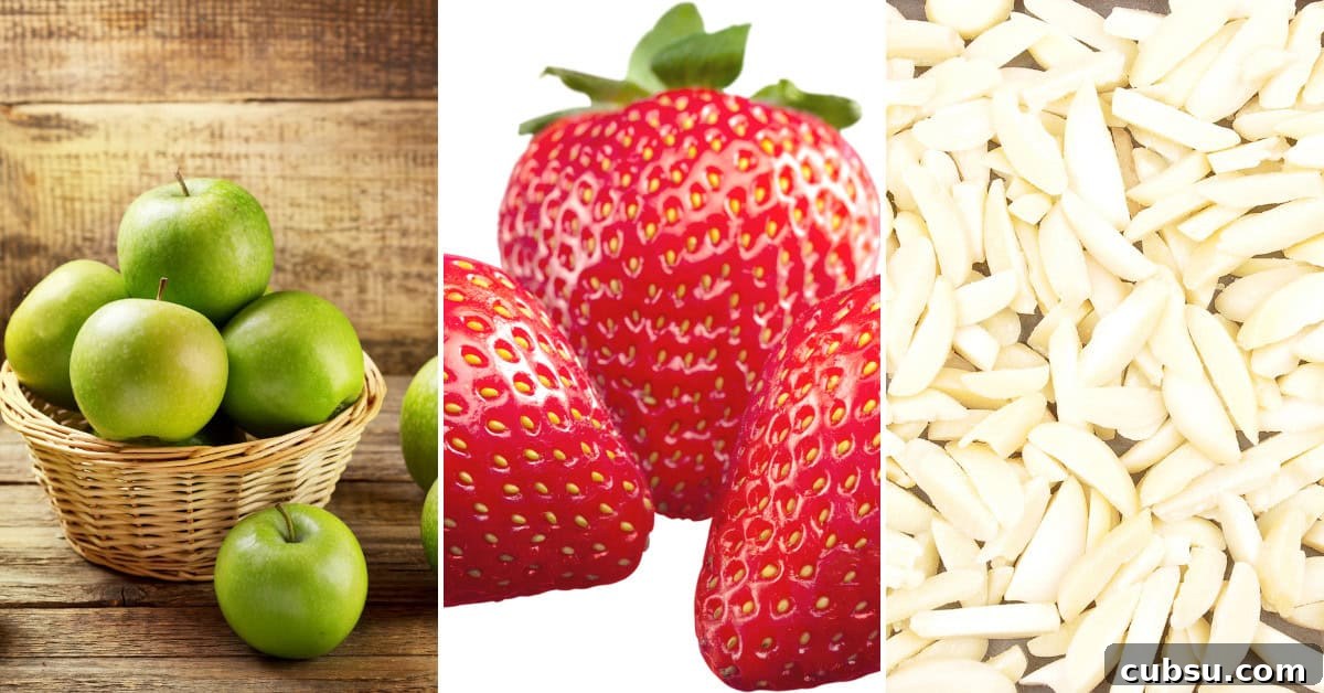 Halloween Apple Monster Snack Ideas 4 Fruit and nuts for making the snack.
