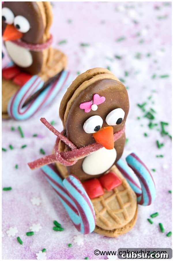 Nutter Butter Penguin Cookies Recipe — Fun Holiday Treats 3 Overhead Shot of Homemade Nutter Butter Penguin Cookies