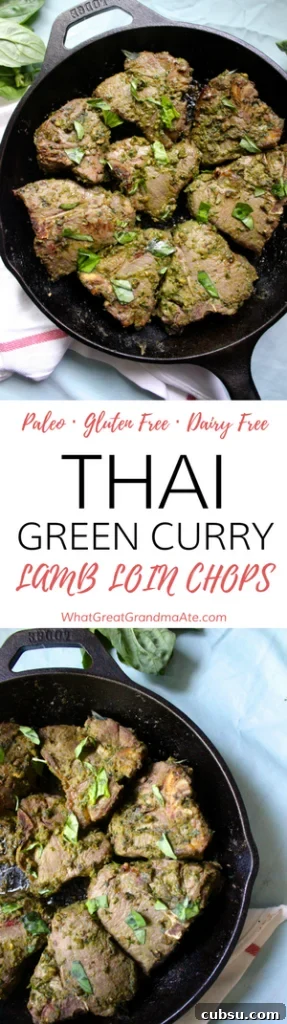 Paleo Whole30 Thai Green Curry Lamb Loin Chops