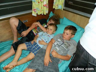 20+ Fun Camping Snacks and Meals Kids Will Love 14 Here are the boys watching a movie before bed