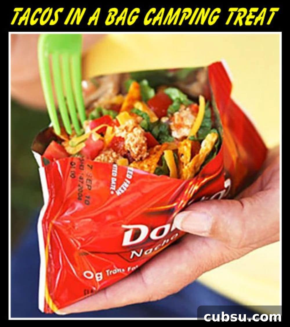 20+ Fun Camping Snacks and Meals Kids Will Love 37 Tacos in a bag