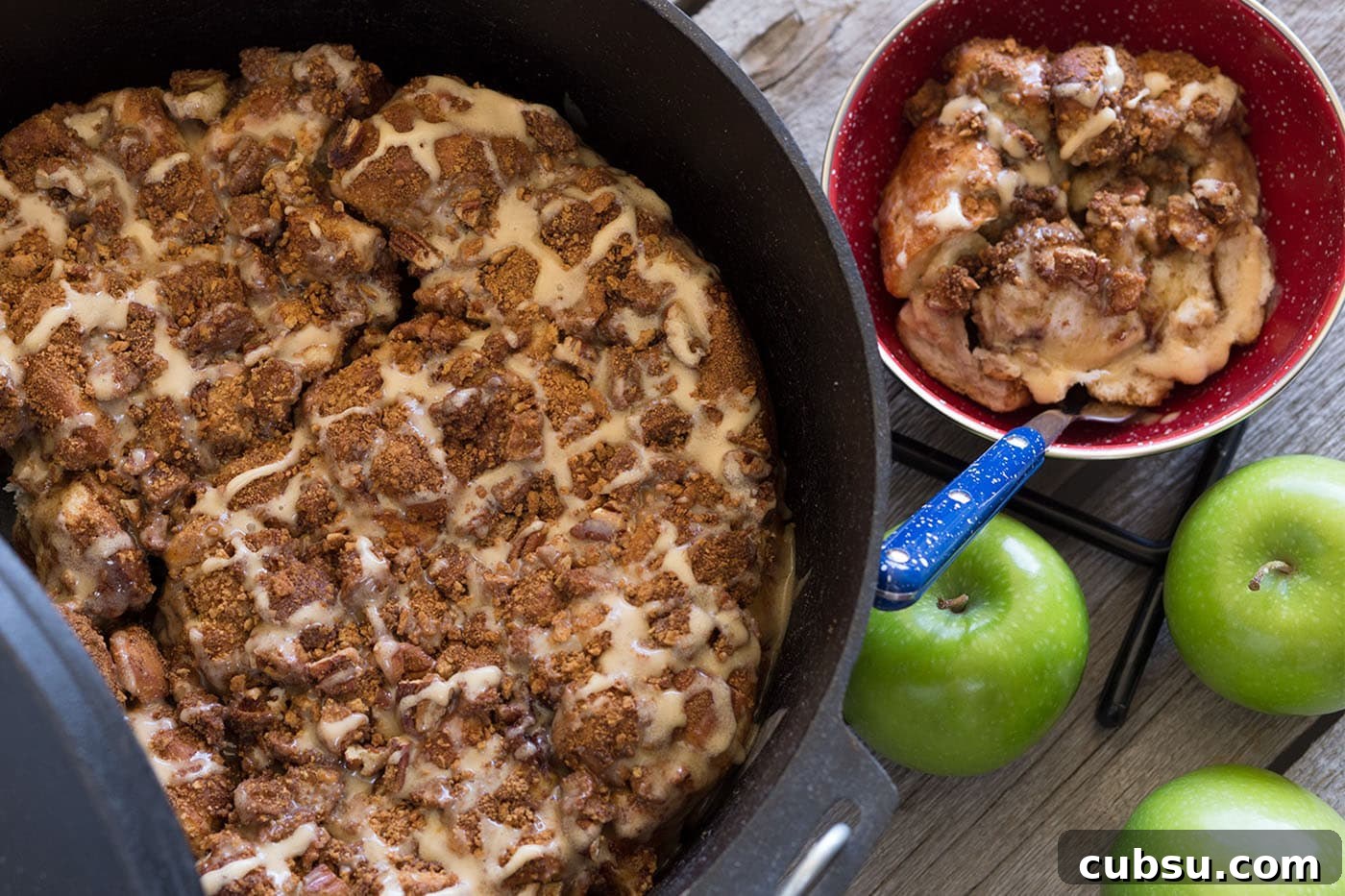 20+ Fun Camping Snacks and Meals Kids Will Love 40 Dutch Oven Caramel Apple Pie