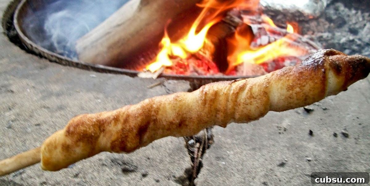 20+ Fun Camping Snacks and Meals Kids Will Love 47 Cinnamon Bread on a Stick