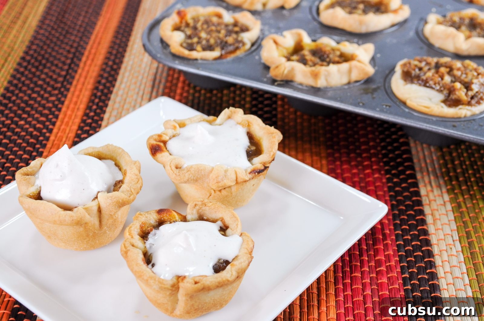 Mini Pumpkin Tartlets with Homemade Cinnamon Whipped Cream