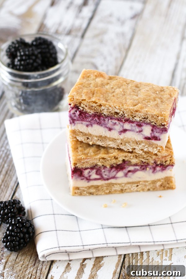 Gluten-Free Vegan Blackberry Crisp Ice Cream Sandwiches 4 Gluten Free Vegan Blackberry Crisp Ice Cream Sandwiches. Creamy blackberry swirled cashew milk ice cream, sandwiched between two oatmeal crisp cookies.