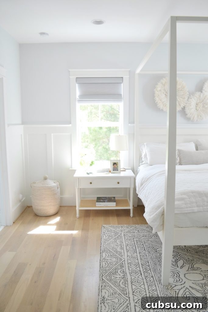 la jolla basket, harbour cane nightstand and a neutral bedroom