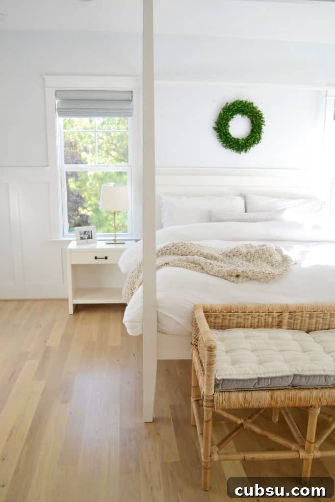 bed with hardwood floors under it