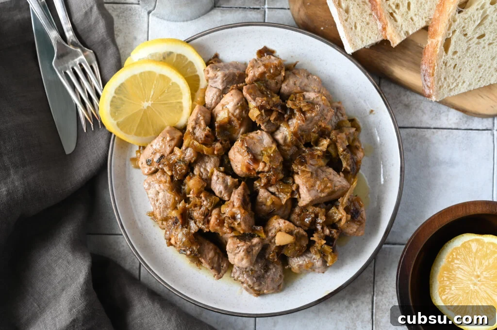 Pork tenderloin with leeks is a rustic Greek recipe known as hirino me praso.