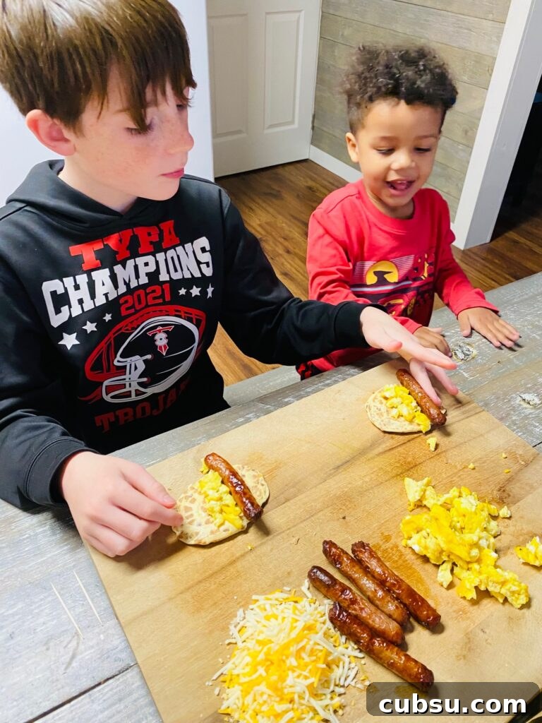 Savory Breakfast Pigs in a Blanket Recipe for Busy Mornings 5 Adding eggs sausage and cheese to the dough