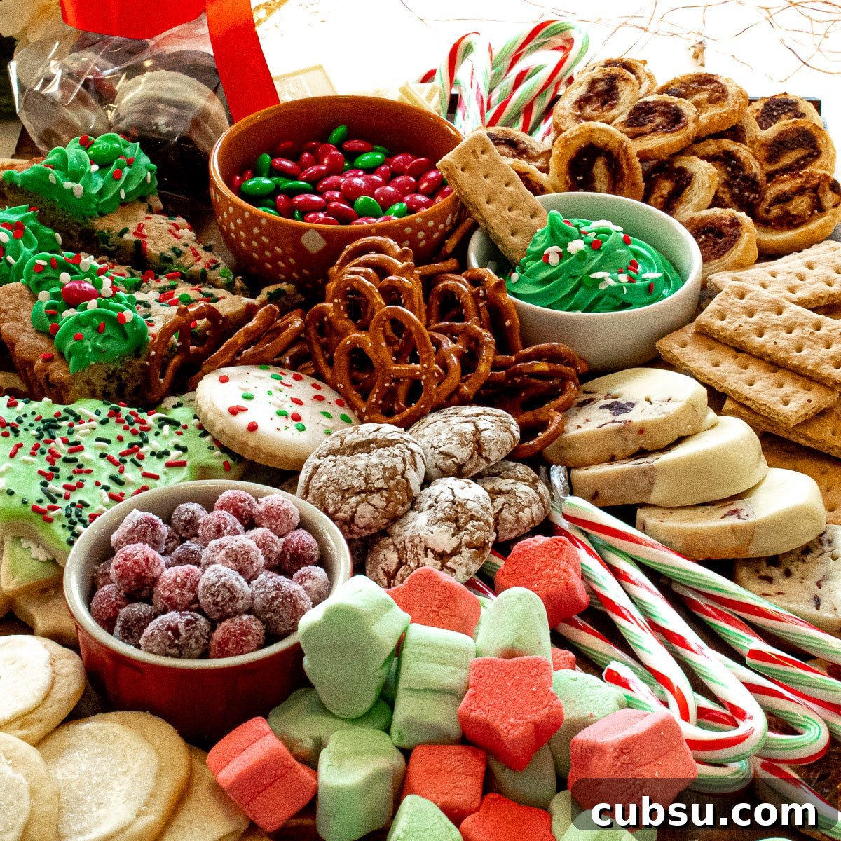 Closeup of dessert charcuterie board