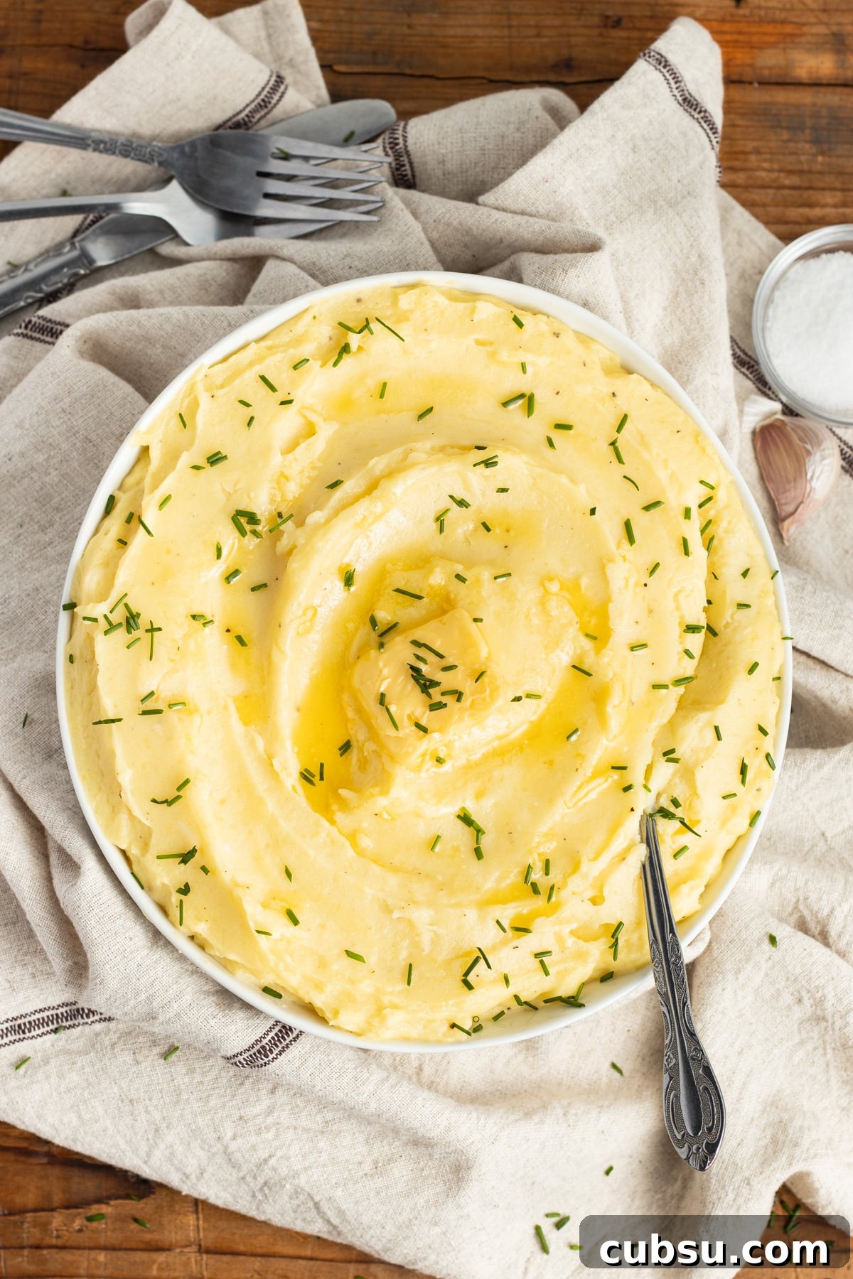 This is a picture of mashed potatoes with cottage cheese.
