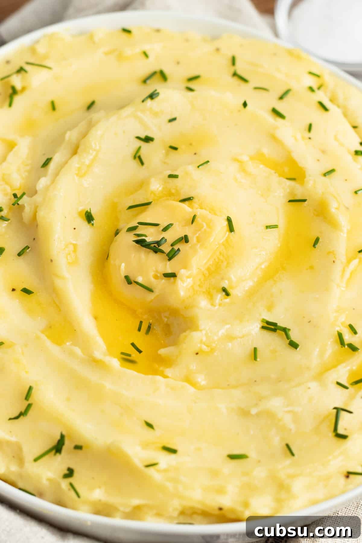 This is a picture of mashed potatoes with cottage cheese.