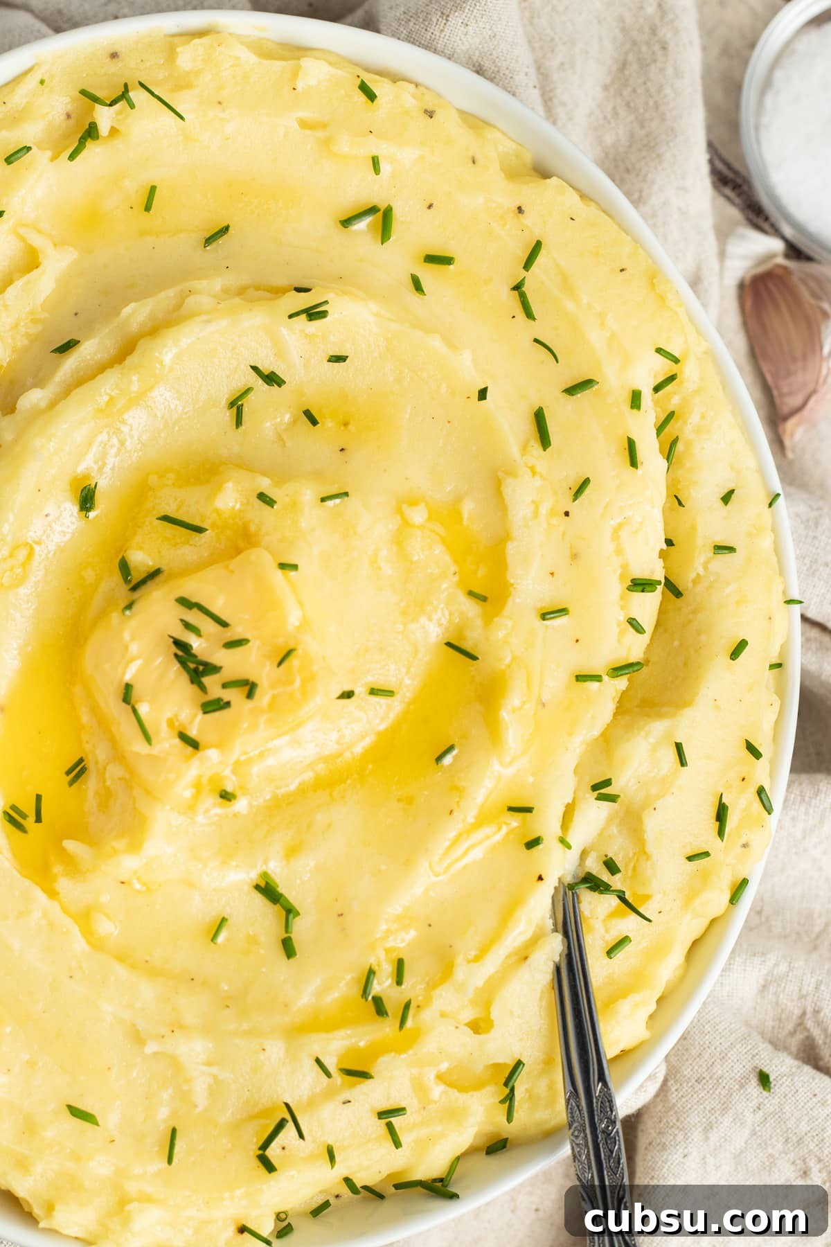 This is a picture of mashed potatoes with cottage cheese.