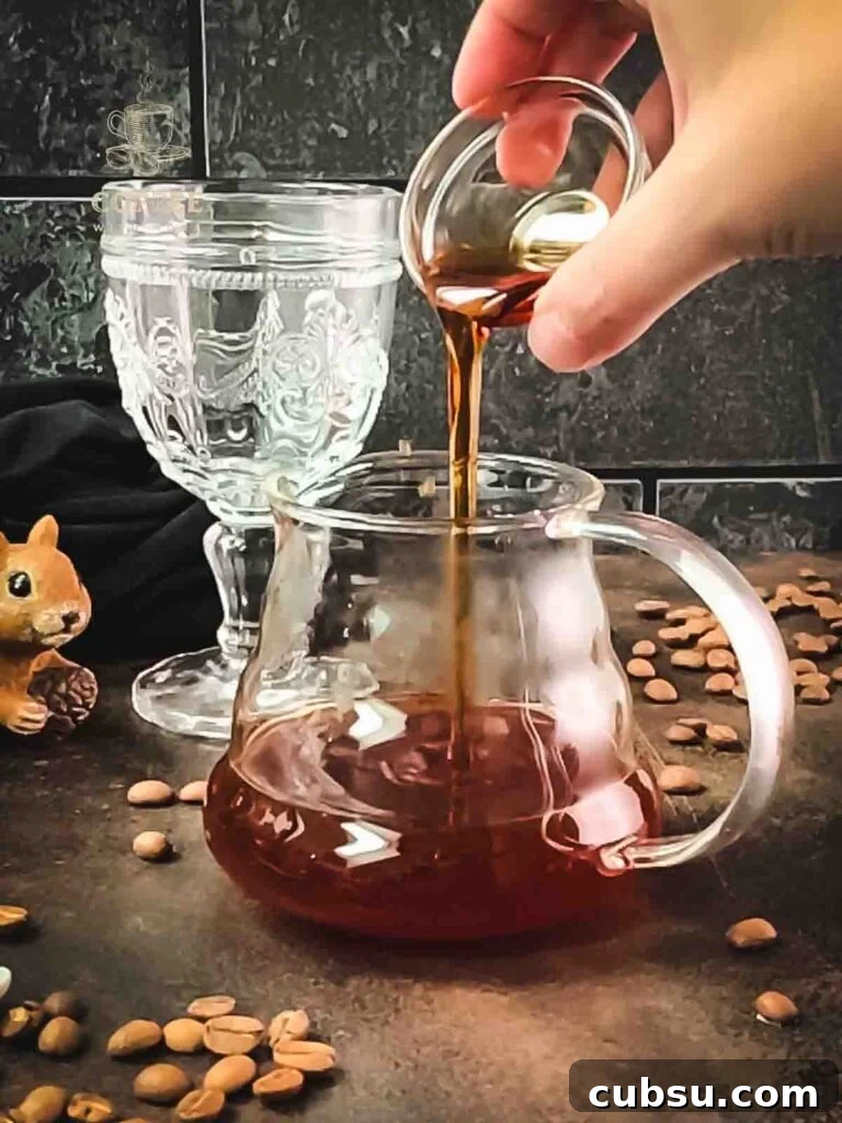Add maple syrup to your freshly brewed coffee.