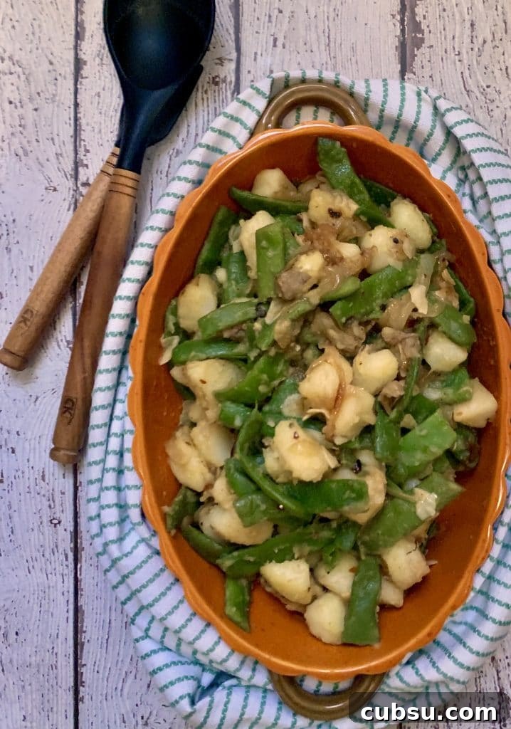 Italian Green Beans and Potatoes in Platter