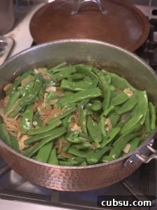 Italian Green Beans and Potatoes in Process