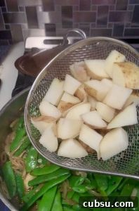 Italian Green Beans and Potatoes in Process