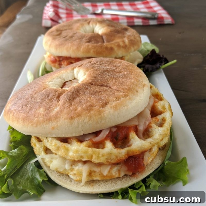 double chicken chafflel bagel sandwich