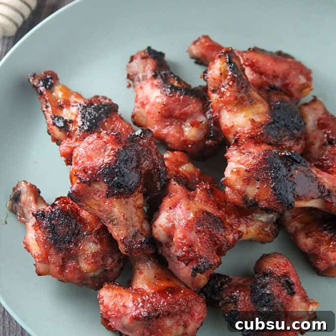 Baked Honey Bagoong Chicken Wings on a serving plate.