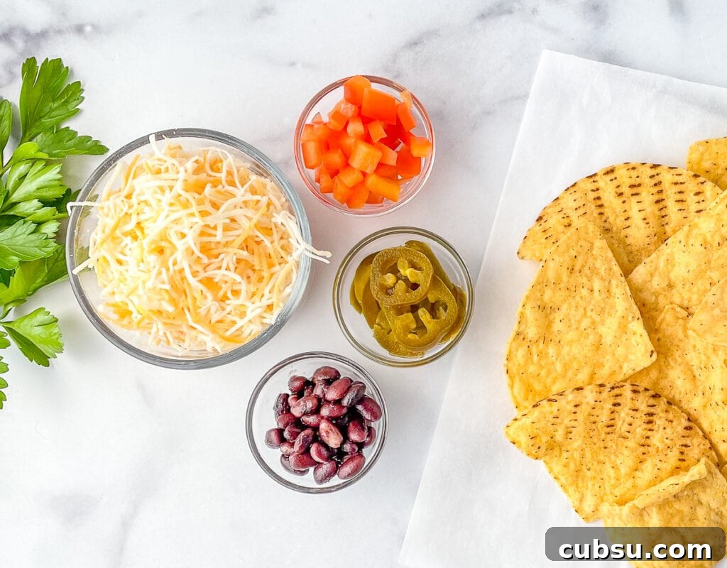 Ingredients you'll need for nachos
