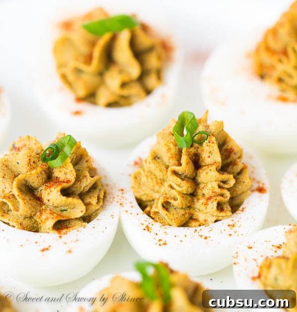 Plated chicken liver pate deviled eggs