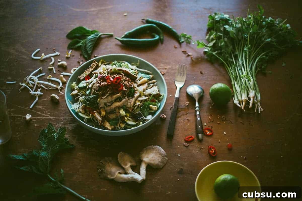 Asian Mushroom Noodle Salad with Sesame-Ginger Dressing 4 Asian mushroom noodle salad recipe